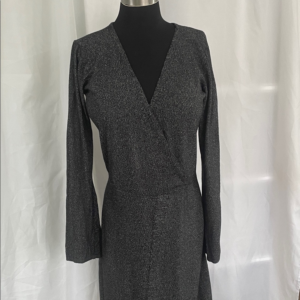 Massey’s Black Wrap Sweater Dress in Charcoal. Size XL, Pit to Pit 22, L 39